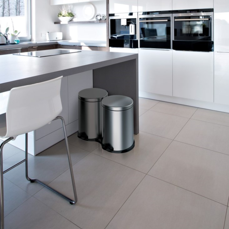 Ecolux Stainless Steel 20L+20L Bins