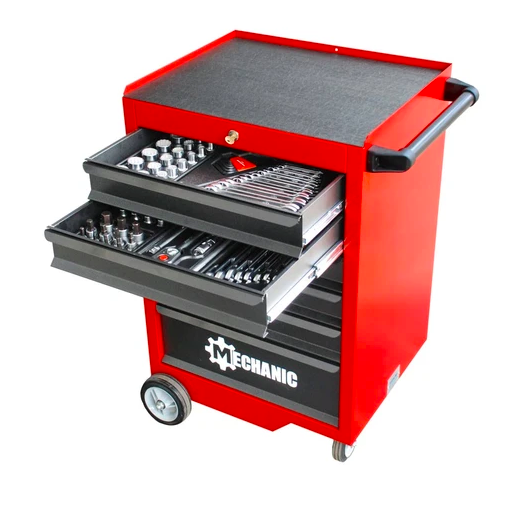 5 Drawer Mechanics' Workshop Tools Trolley with Tools Included