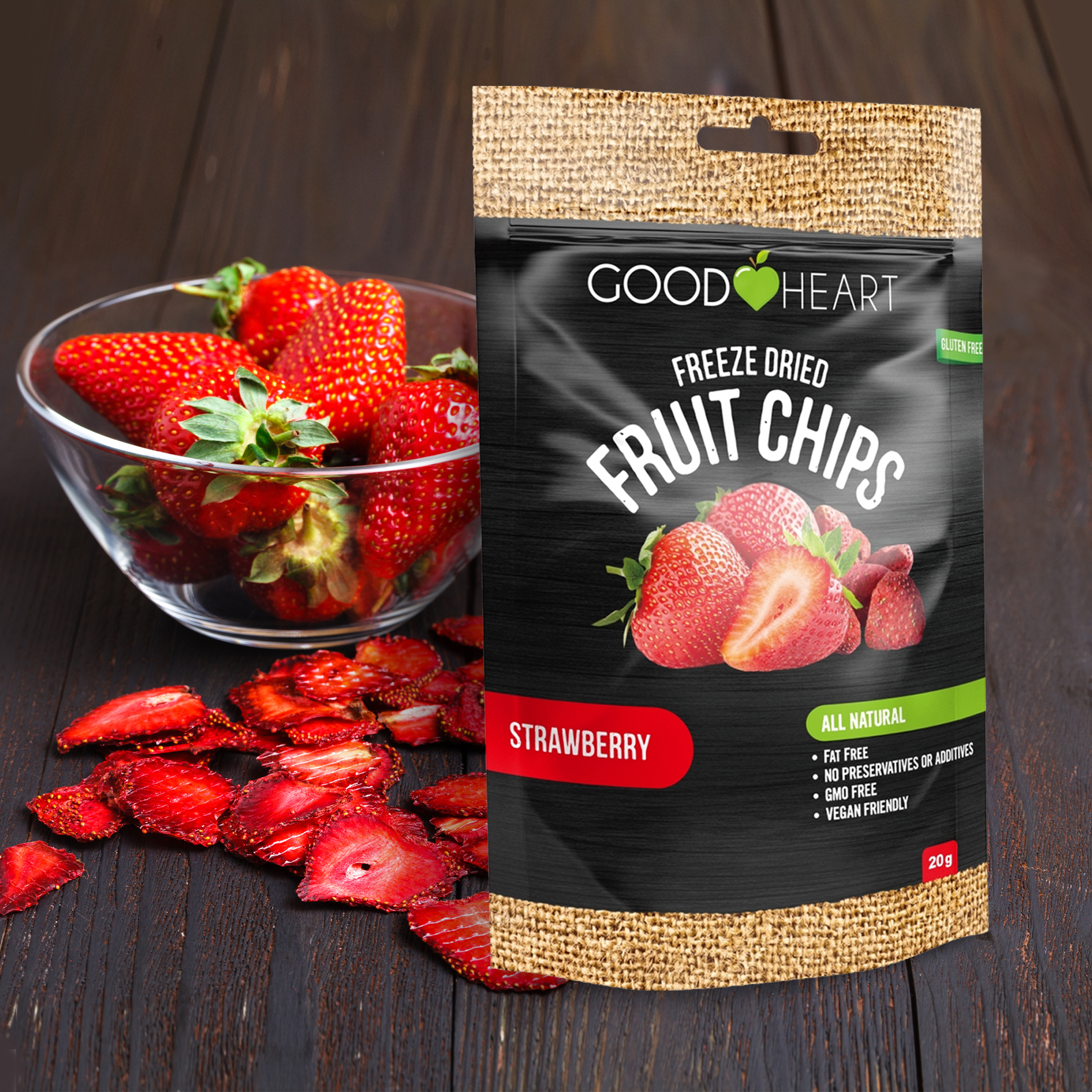 Pack of 12 Freeze Dried Fruit Chips (20g each)