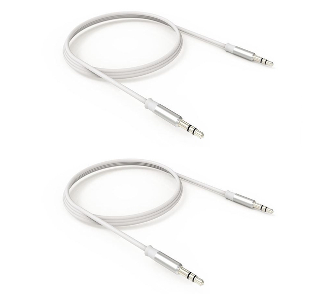 Pack of 2 Male-to-Male Auxiliary Audio Cable (1m)