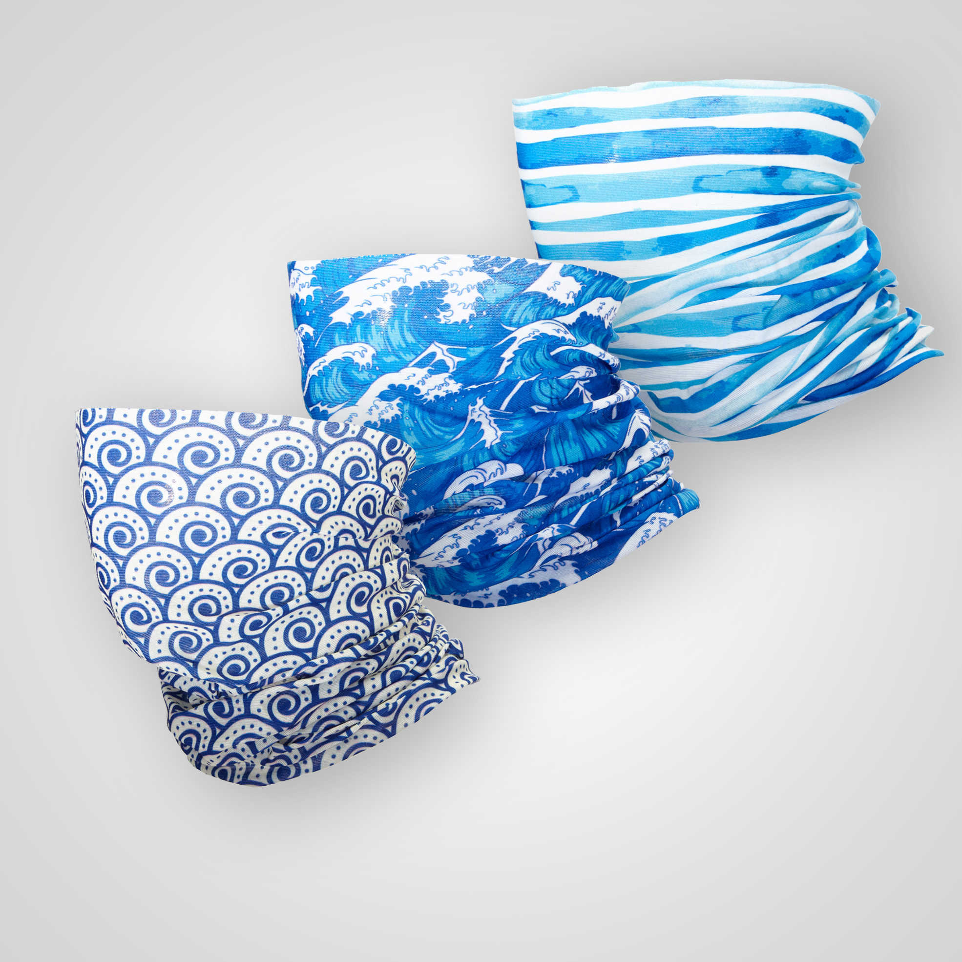 Pack of 3 Men's Ocean Theme Reusable Multi-Functional Face Shields