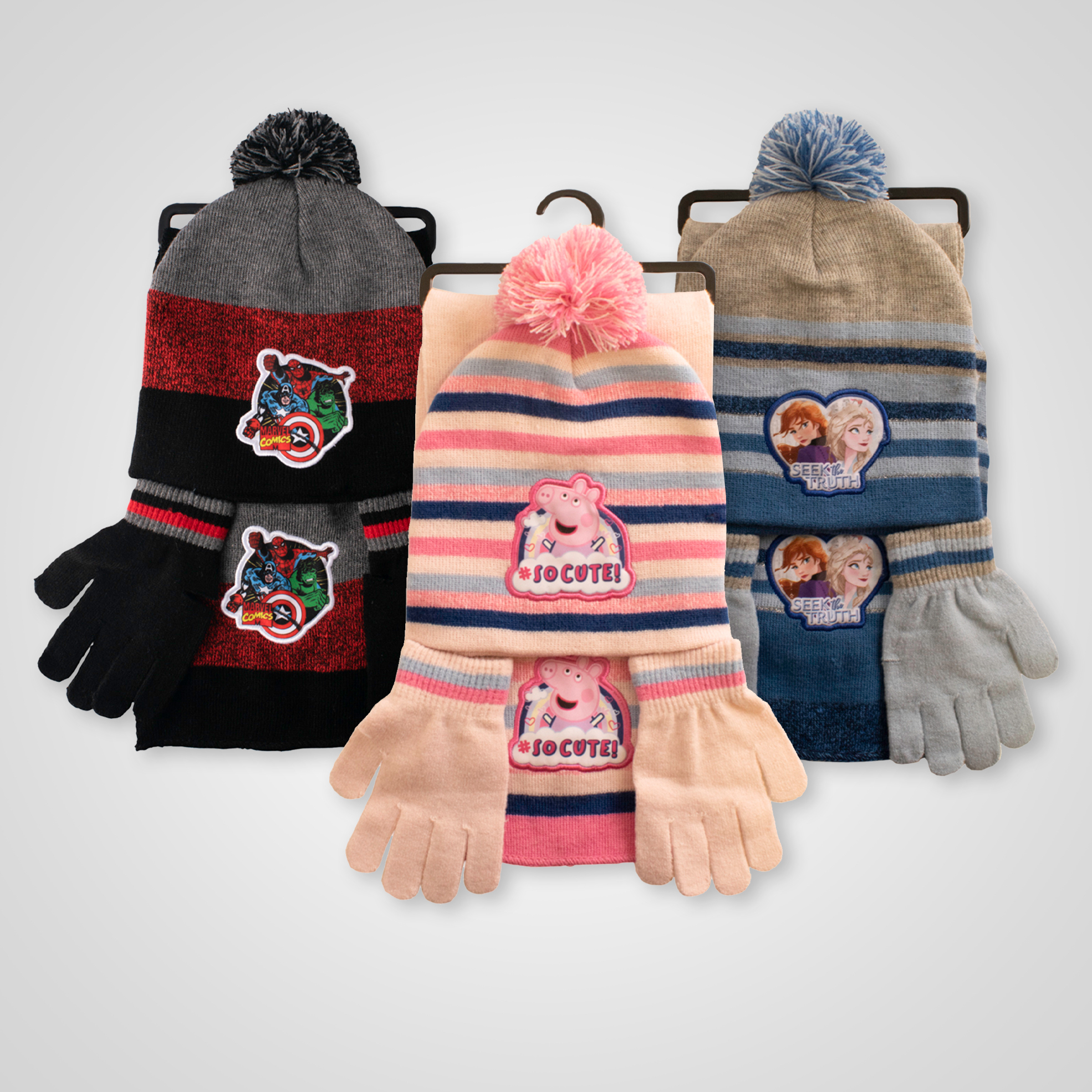 3-Piece Beanie, Gloves & Scarf Winter Set