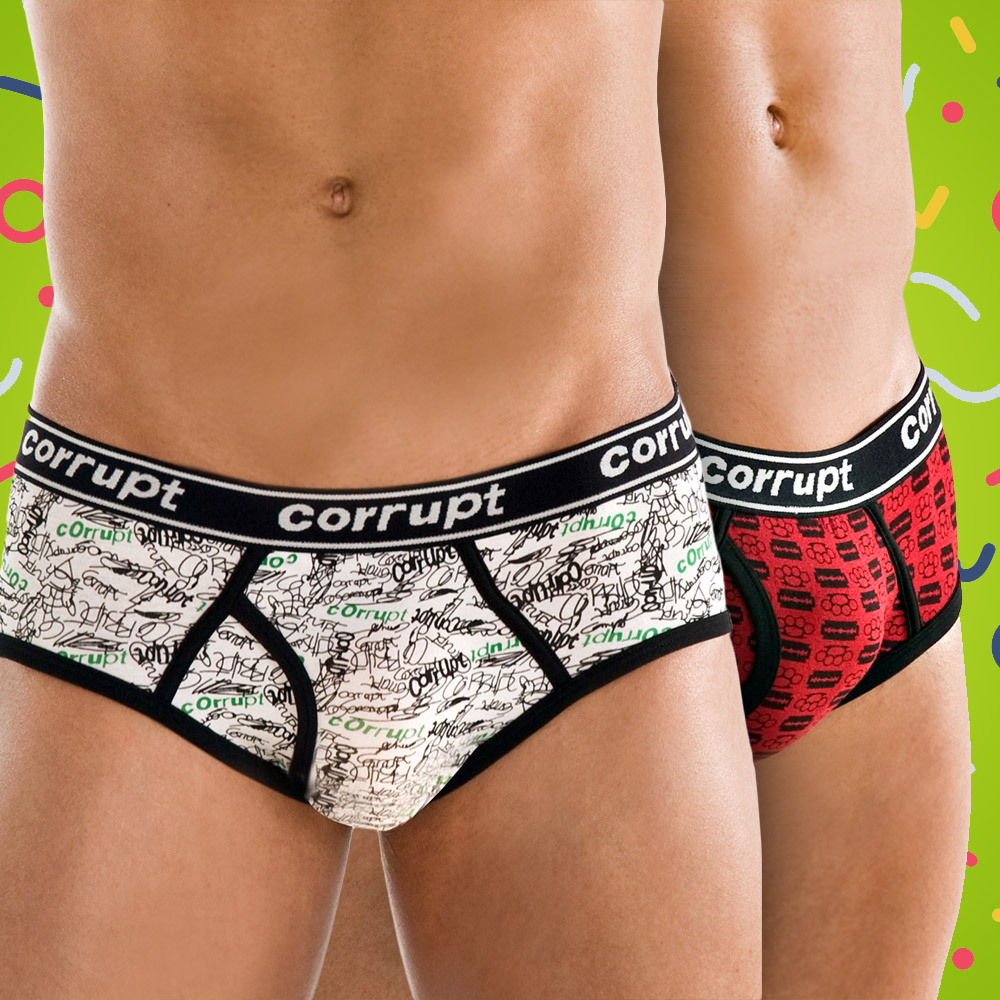 Pack of 5 Men's Mixed Printed Elastane Briefs