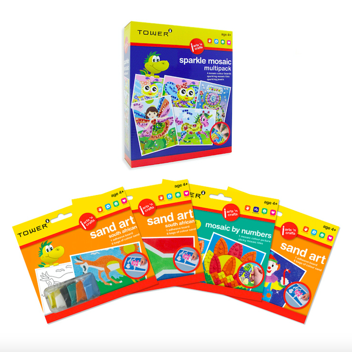 Pack of 5 Proudly South African Sandart and Sparkle Mosaic Pack