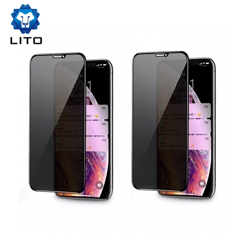 Pack of 2 Full Screen Coverage Privacy Tempered Glass Anti-Spy Protectors (iPhone 6,7,8 & X/XS)