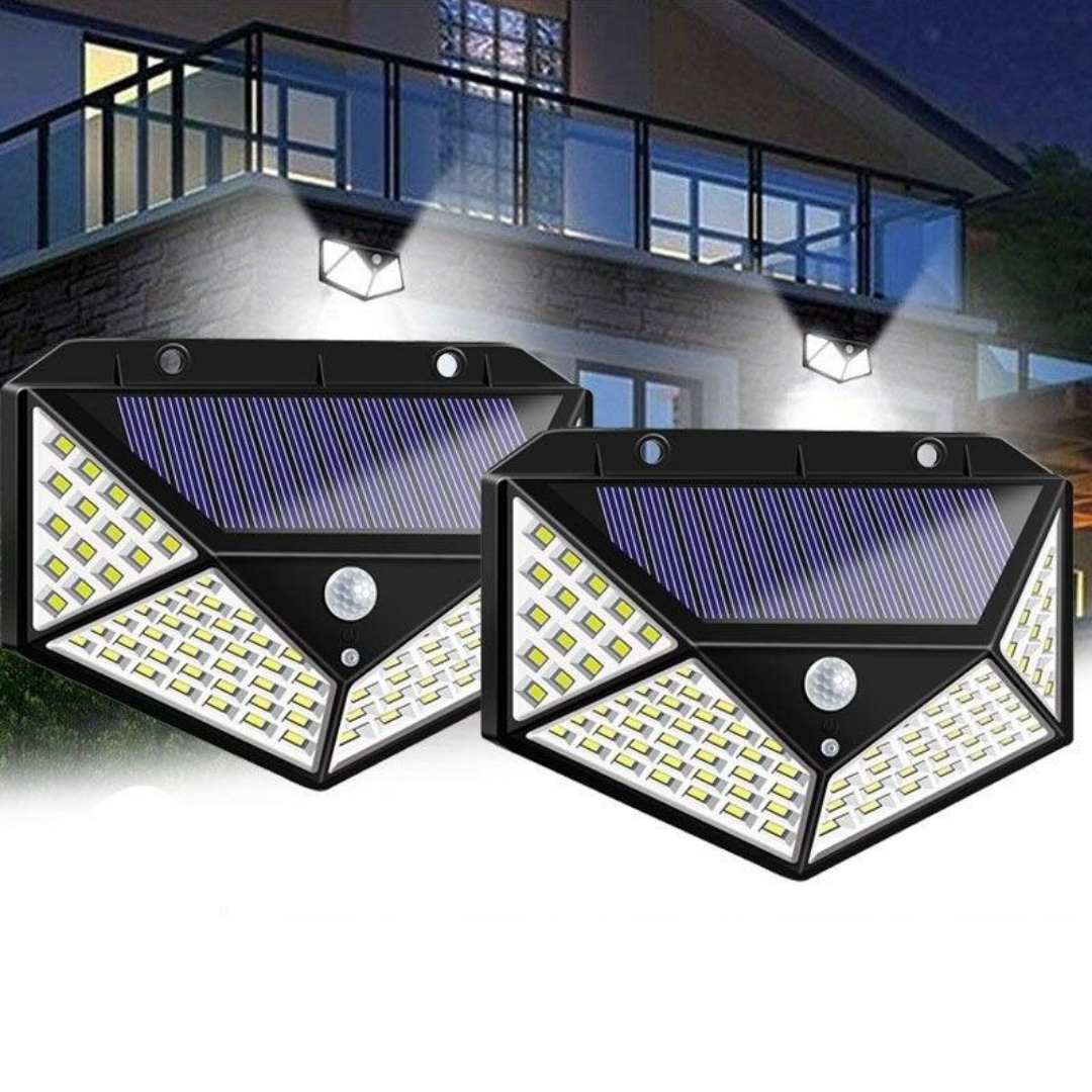Pack of 2 Wide Angle Outdoor Solar Motion Sensor LED Lights