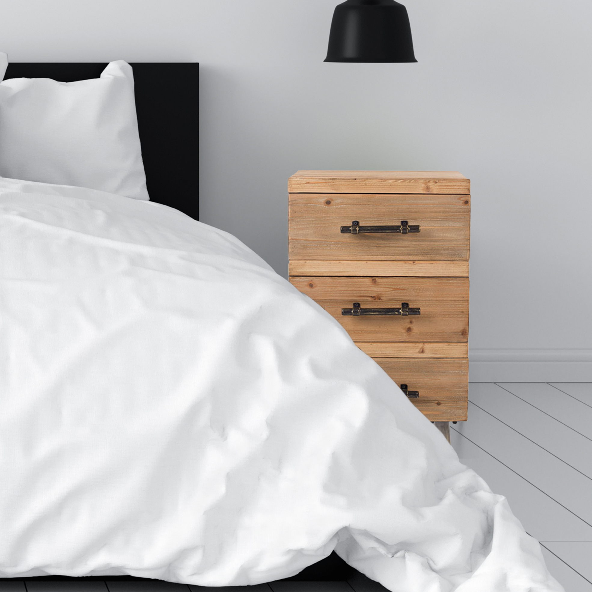 Fir Wood 3 Drawer Pedestal