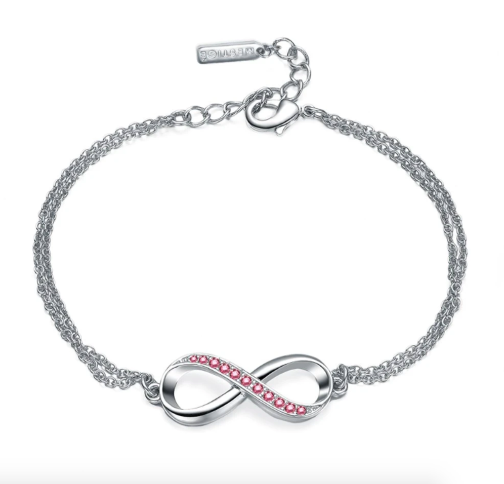 Rhodium-Tone Plated with Rose