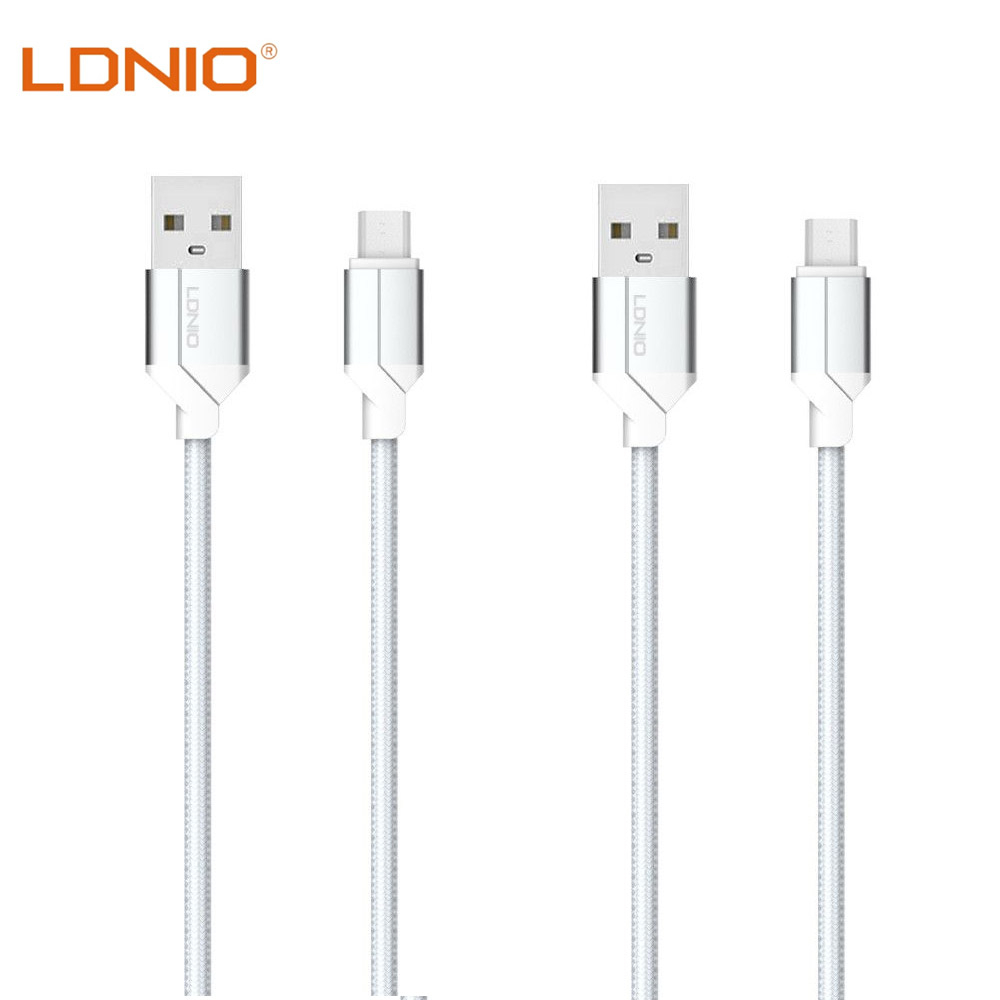 Pack of 2 2m Braided X-Length Charging Cables (Micro USB, Lightning or Type C)