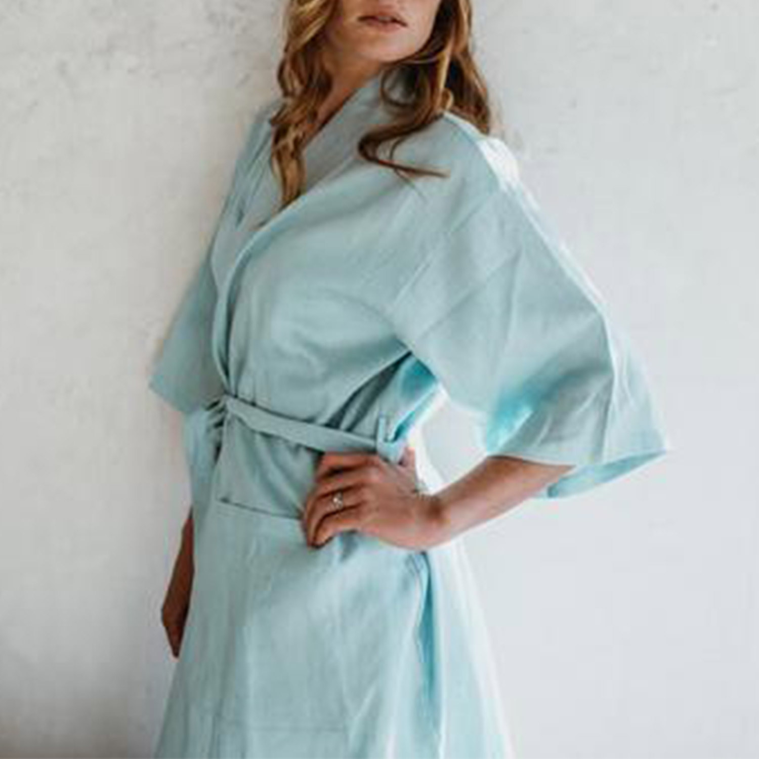 100% Linen Kimono Summer Gown
