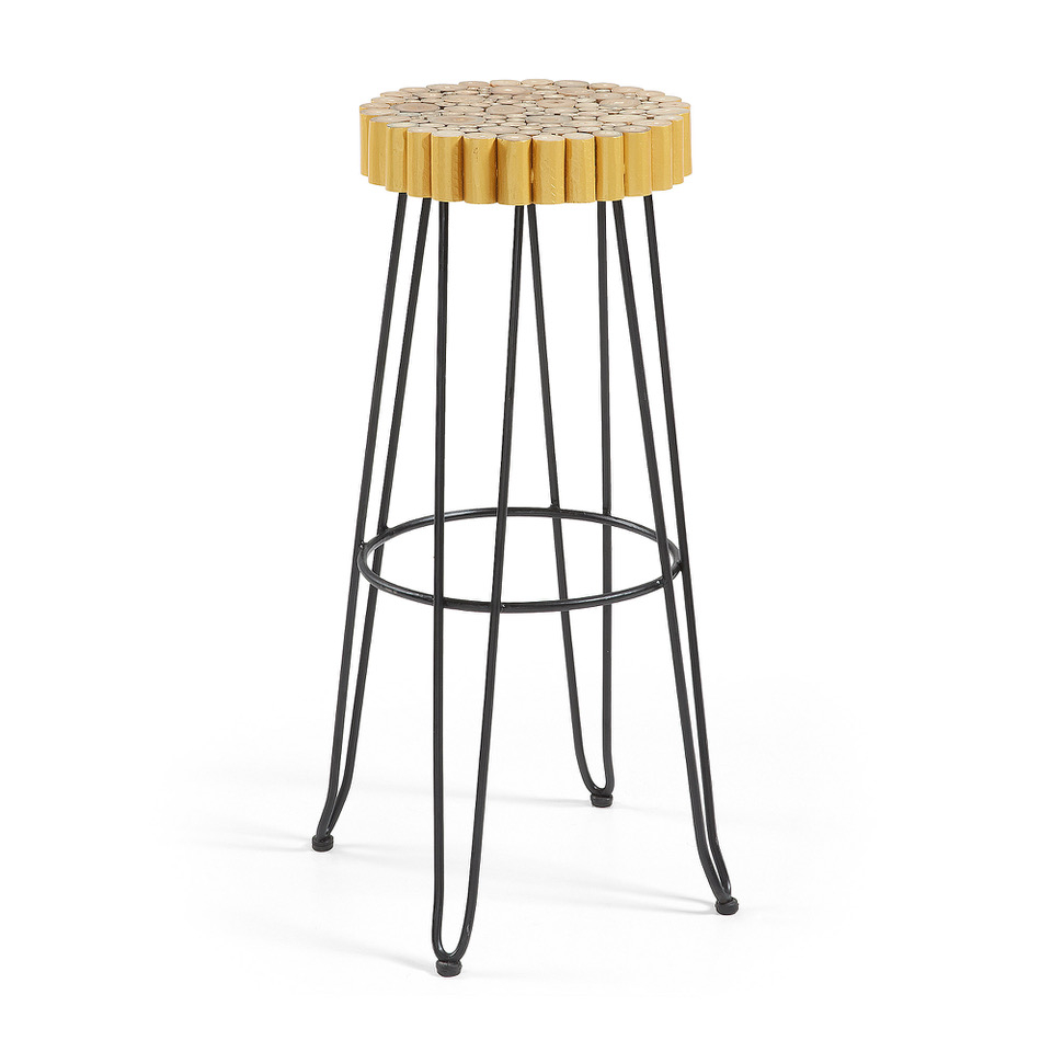 Evento Natural Wood Barstool