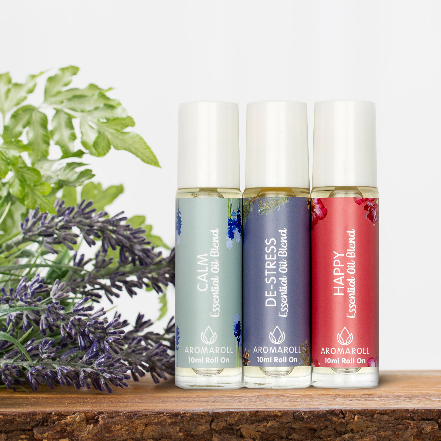 Set of 3, 10ml Aromatherapy Stress Rollers