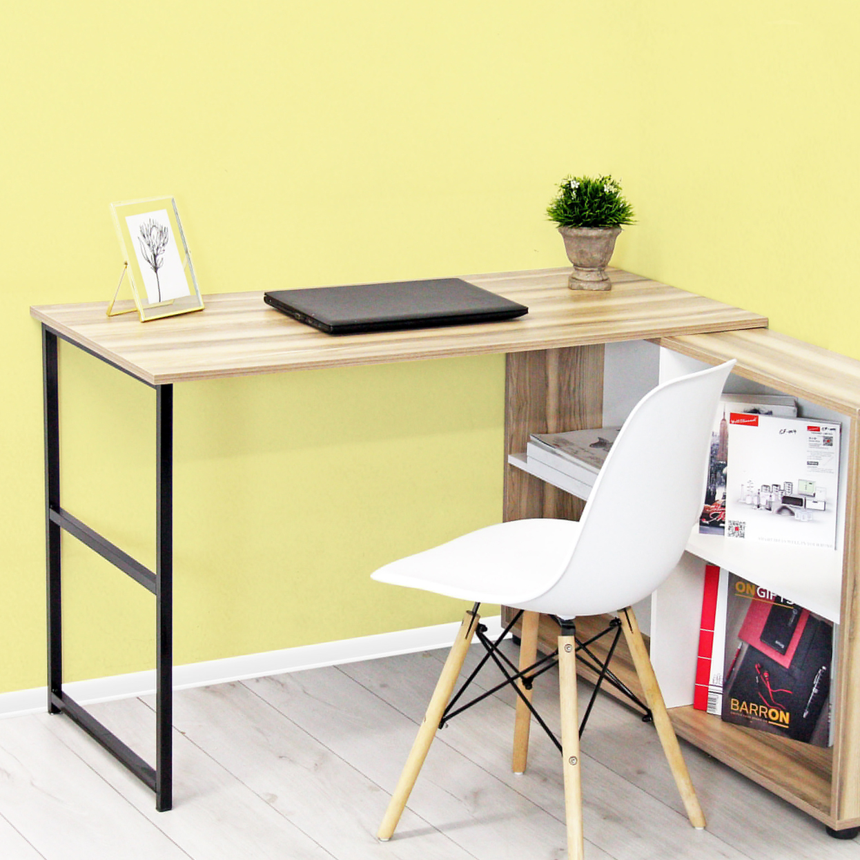Konstantin L-Shaped Study Desk with Shelves