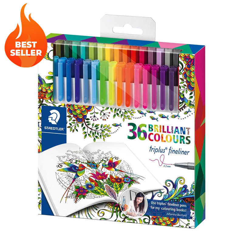 36 Brilliant Colours Triplus Fineliner Pens