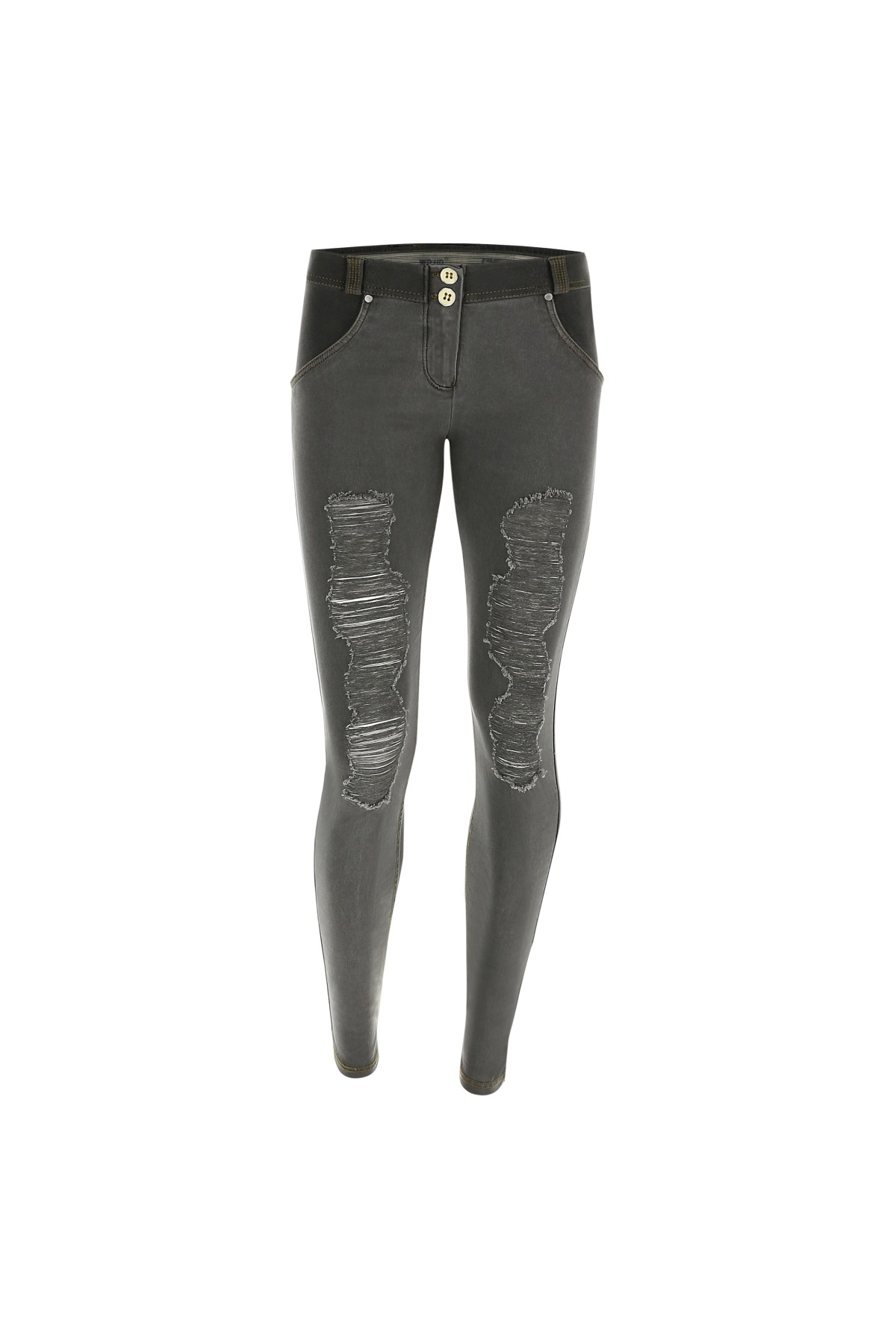 WR.UP® Regular-Rise Skinny-Fit Trousers in Ripped Denim