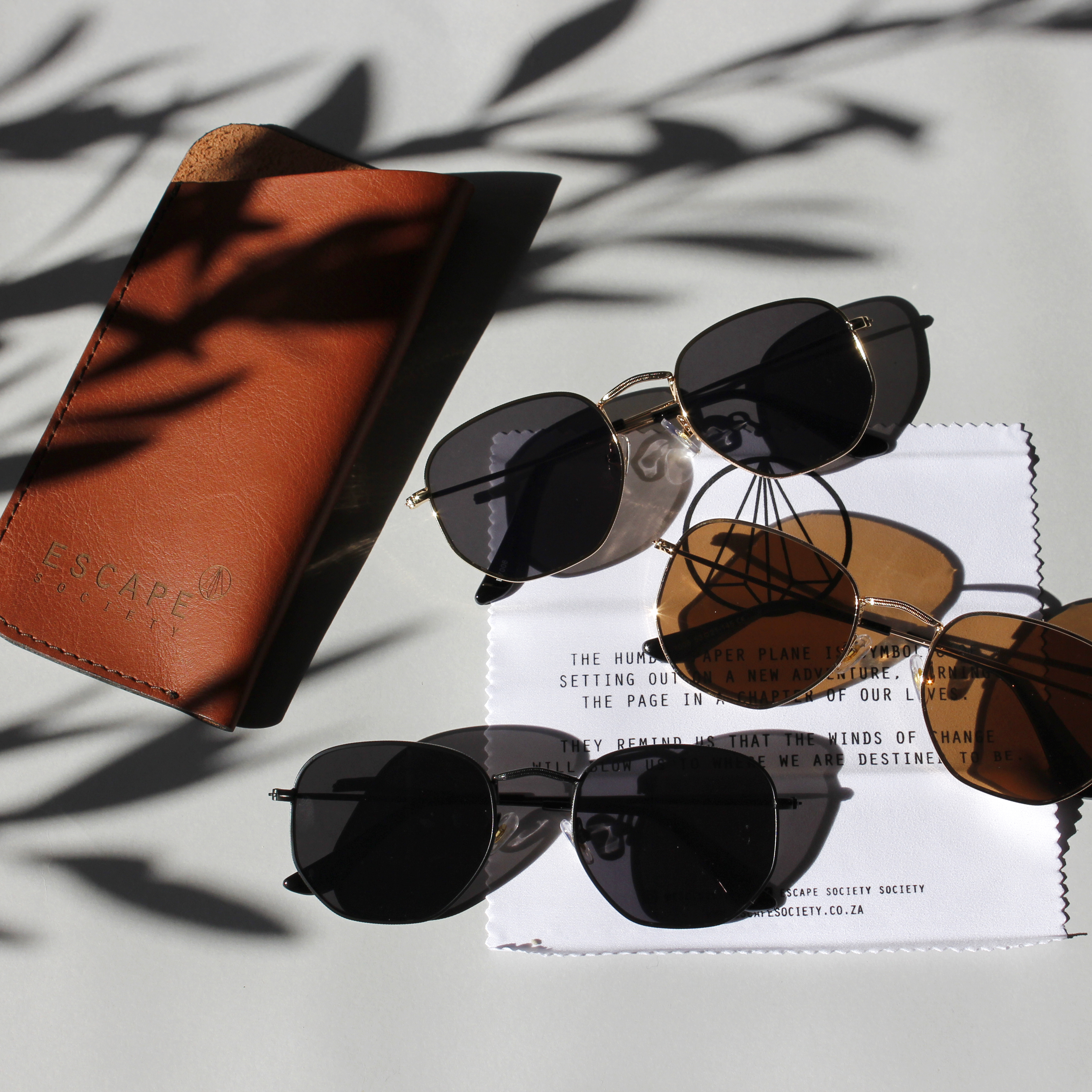 Ladies Vintage Metal Hexagon Sunglasses