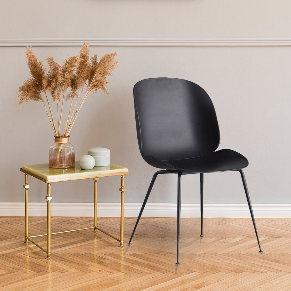 Set of 2 Black Frame Beetle Chairs