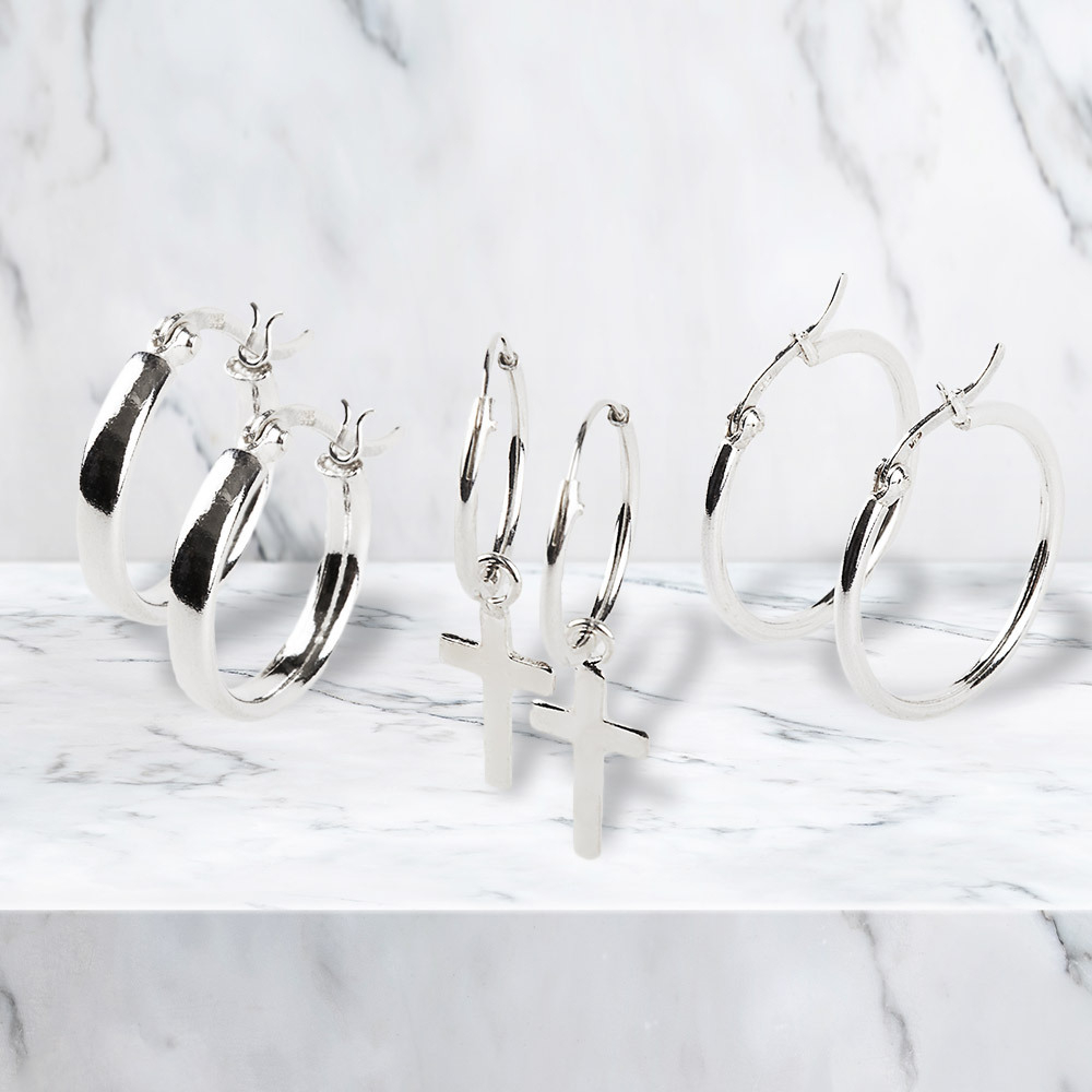 Sterling Silver Hinged Hoops