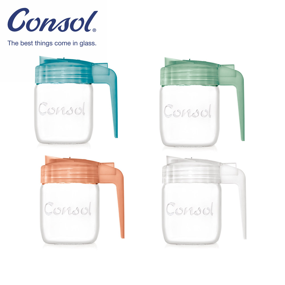 Set of 4 500ml Jugs with Assorted Coloured Frosted Lids