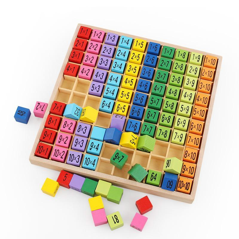 Colorful Educational Times Tables Wooden Block Set
