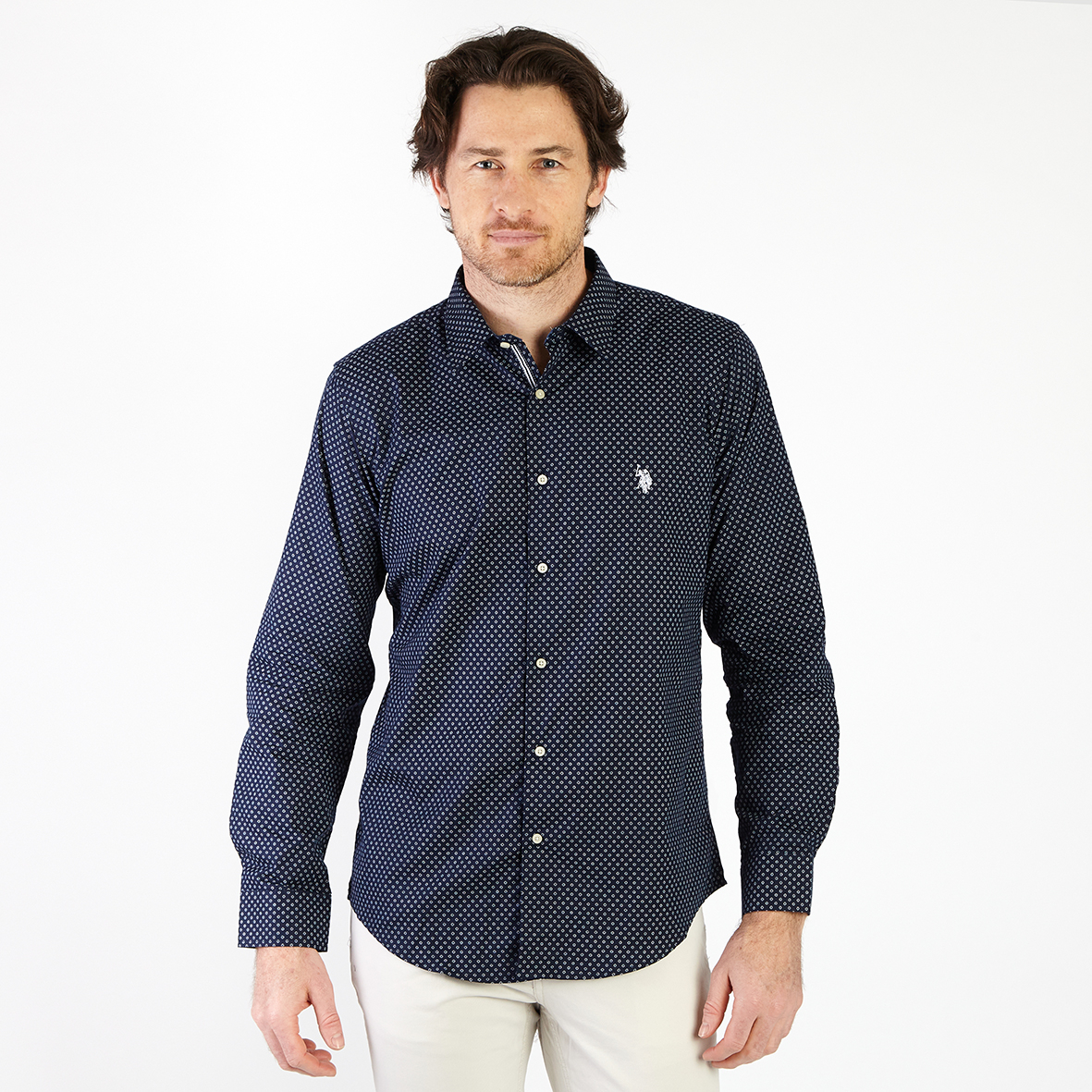 Men's 100% Cotton Long Sleeve Lounge Shirts