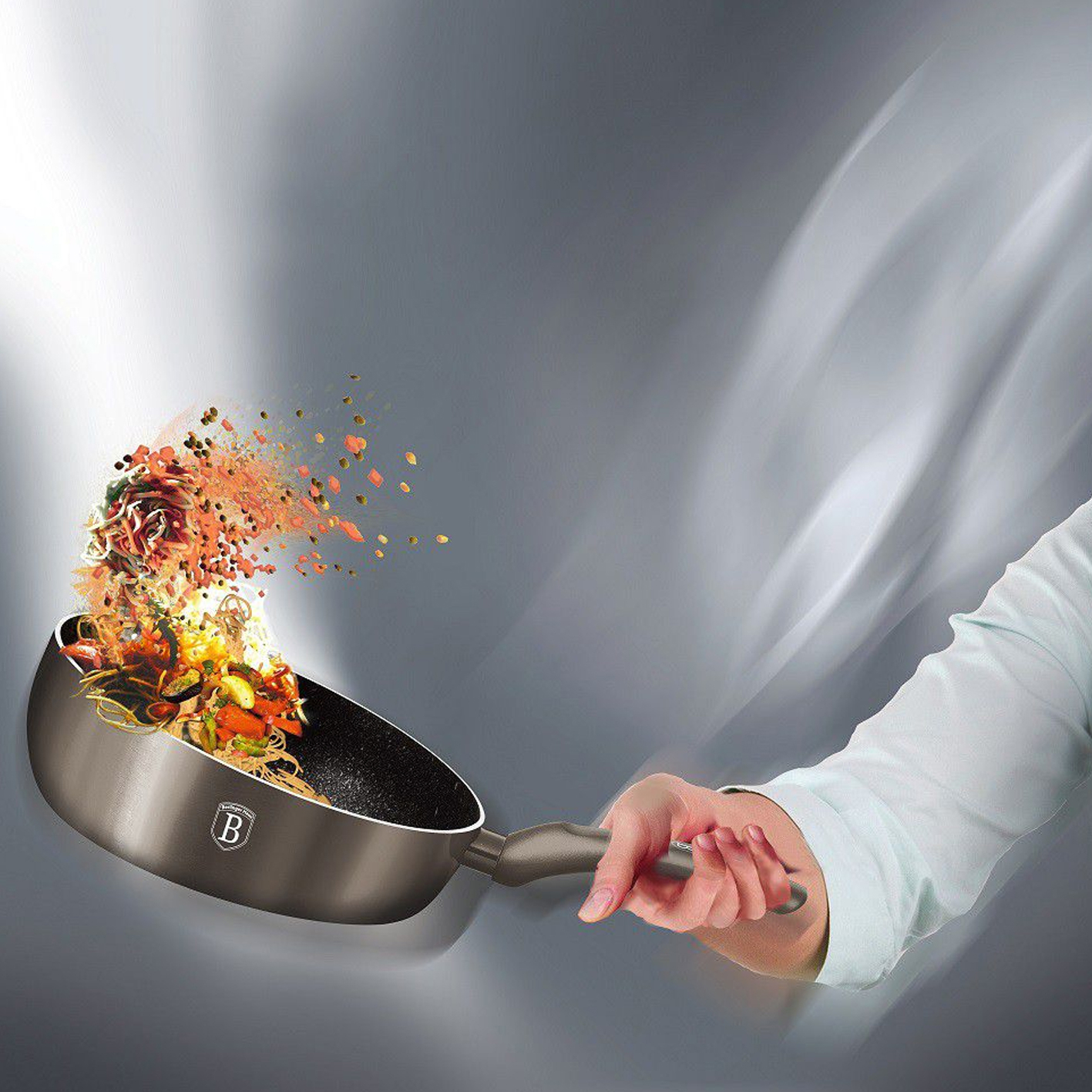 26cm Marble Coating Flip Frypan