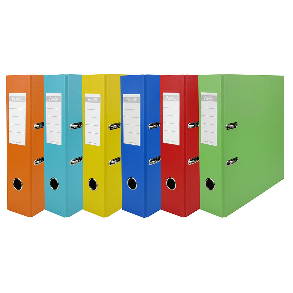 Pack of 6 Assorted Poly Propylene A4 Lever Arch Files (70mm)