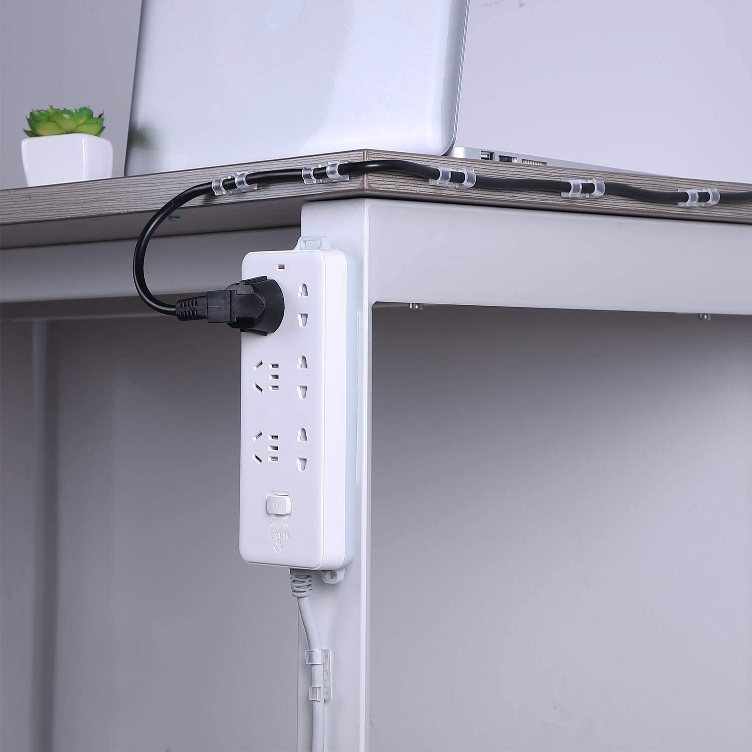 Pack of 2 Self-Adhesive Power Strip Holders