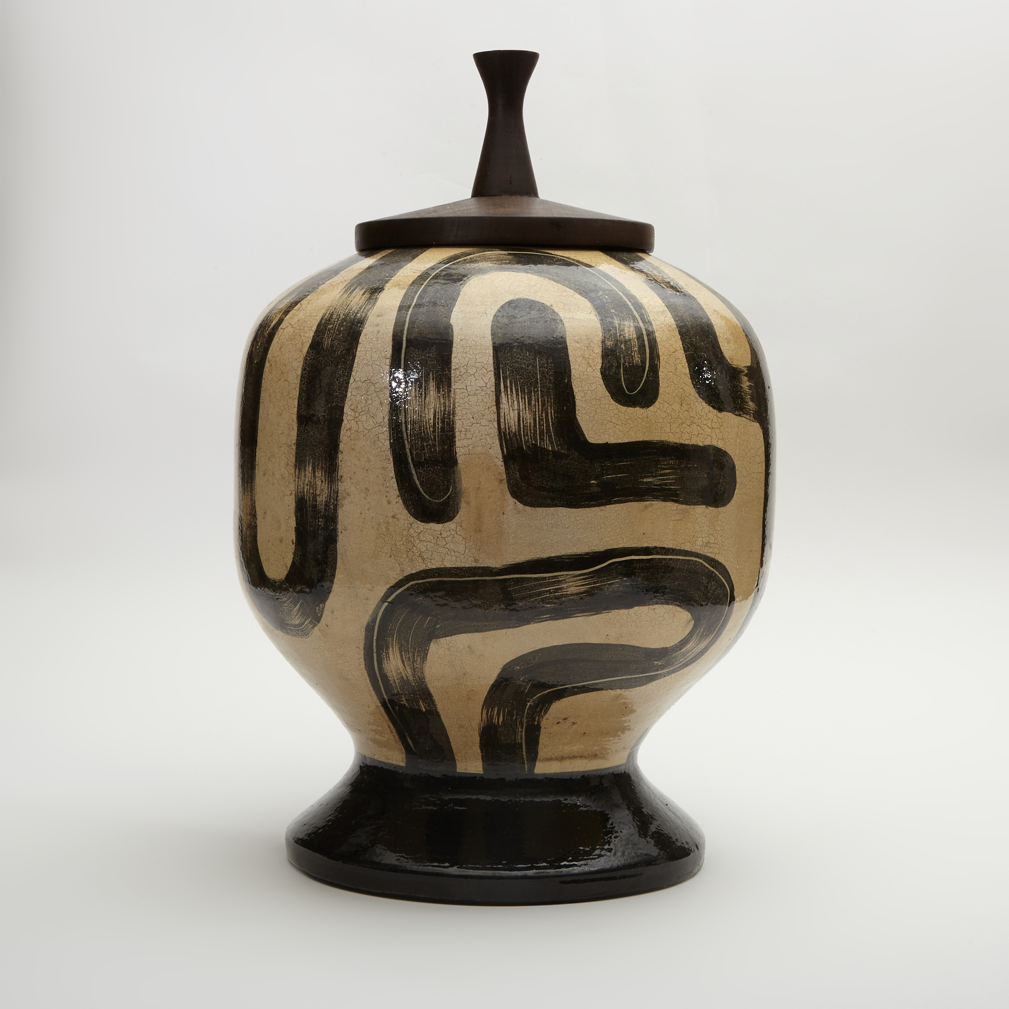 Black Painted Terracotta Jar