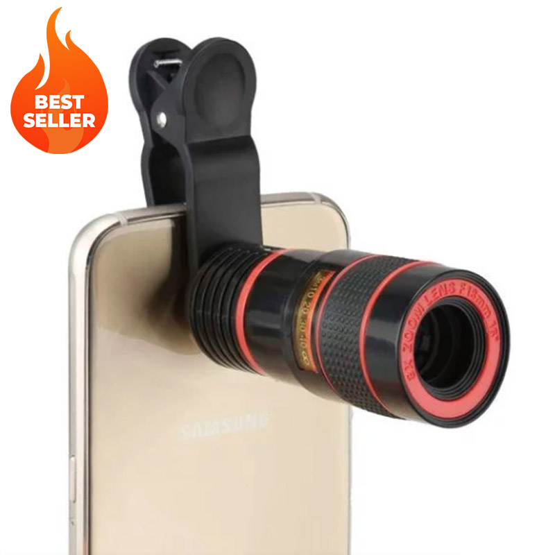 8X Zoom Telescope Camera Lens with Clip for Smartphone & Tablets