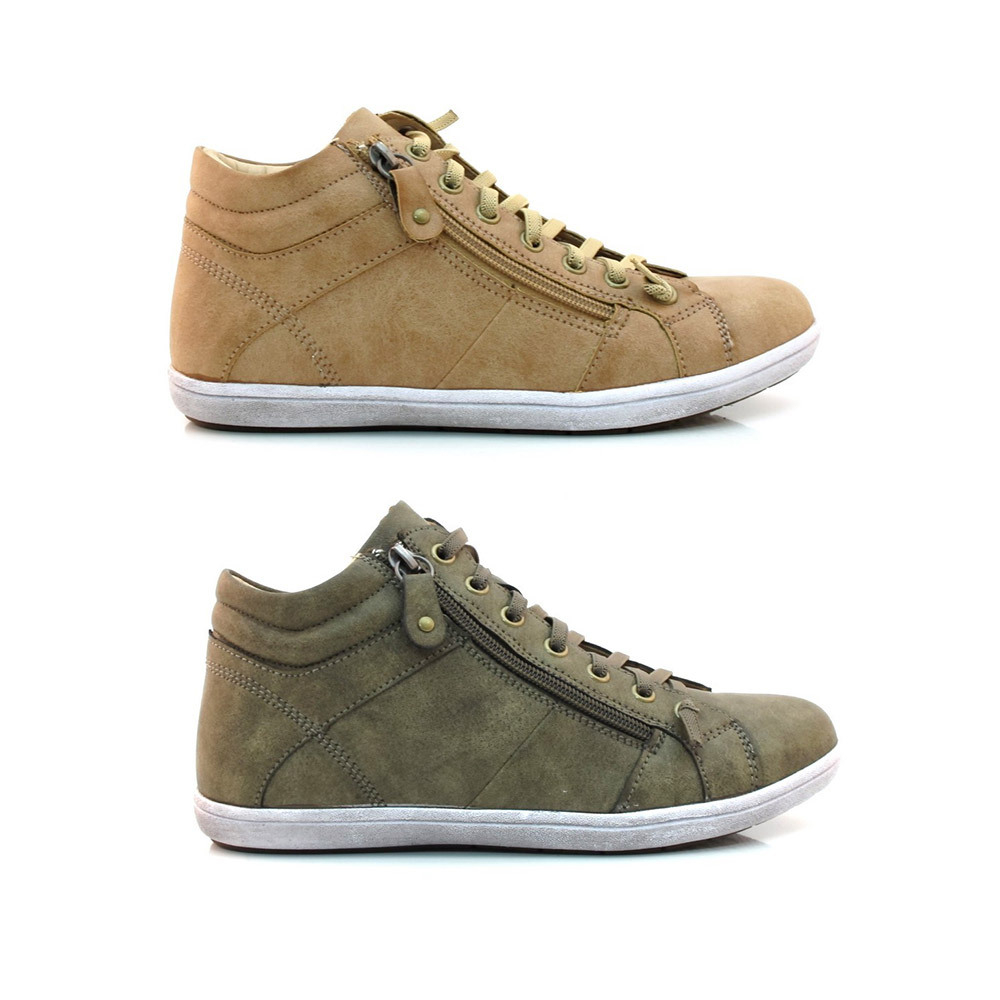 Flone Zorro PU Leather Zip-Up Sneaker Boot