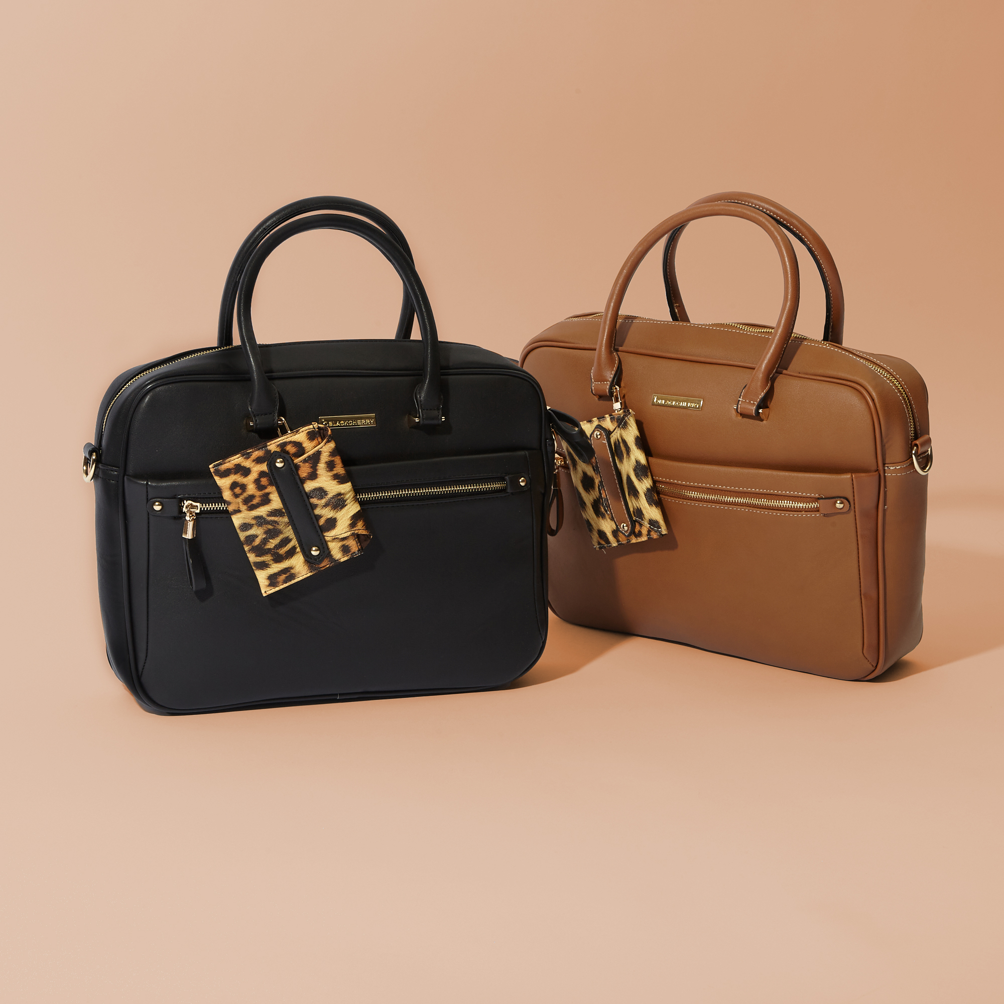 Laptop Bag with Leopard Print Coin Purse