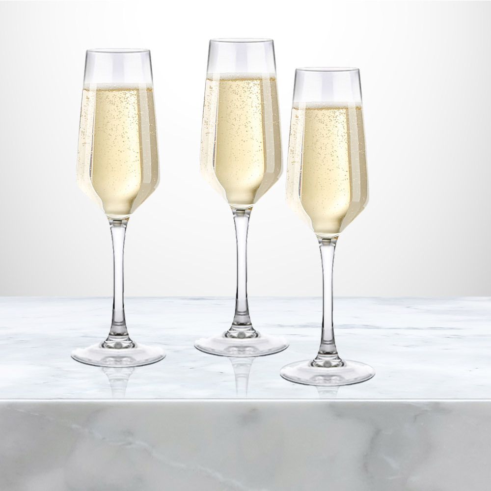Set of 6 170ml Flame-Polished Champagne Glasses