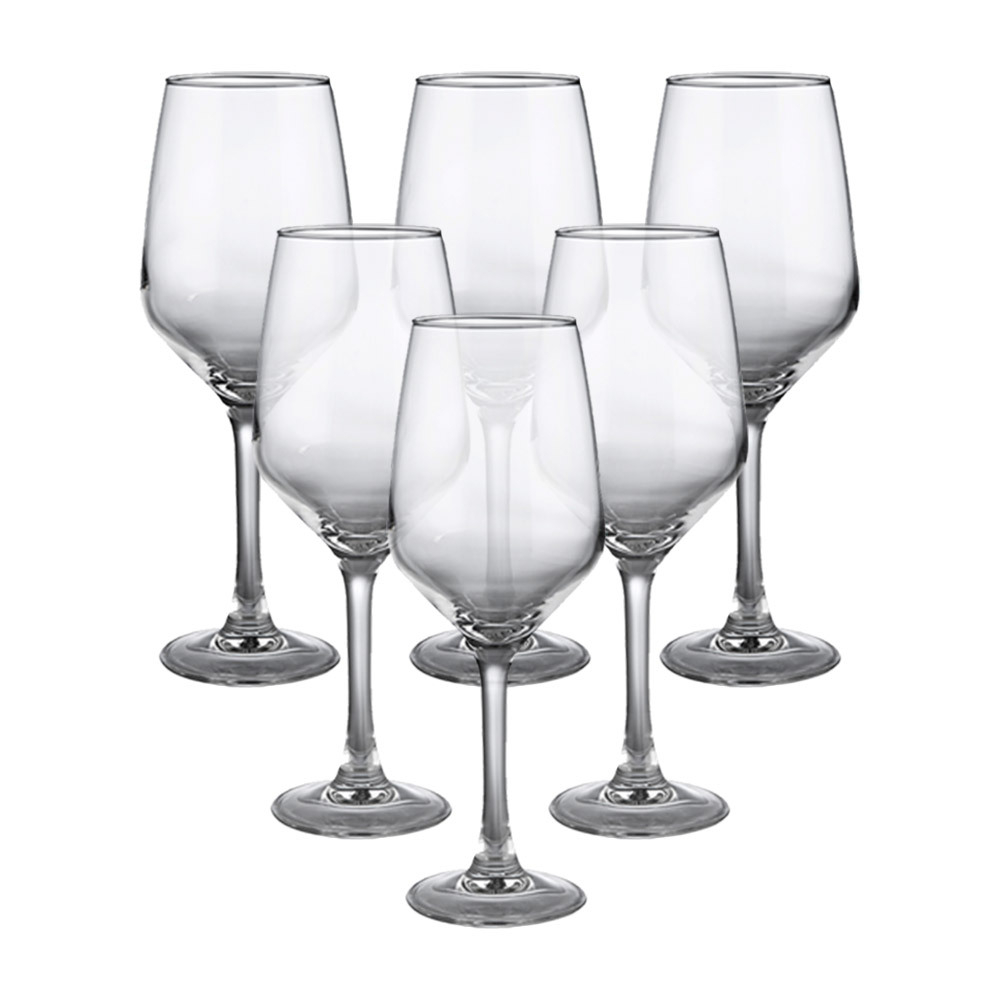 Set of 6 Mencia Flame-Polished Wine Glasses