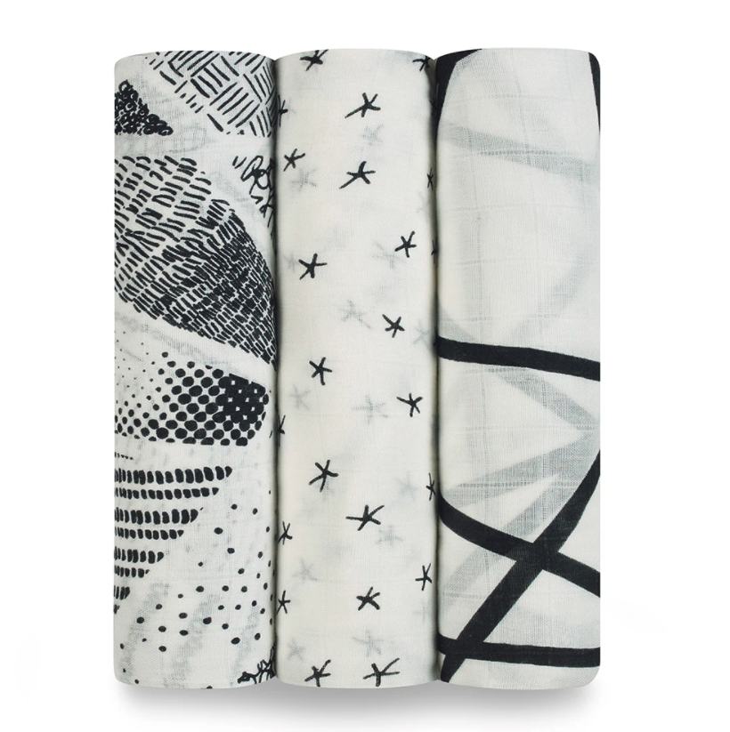 Pack of 3 Silky Soft Bamboo Muslin Swaddles