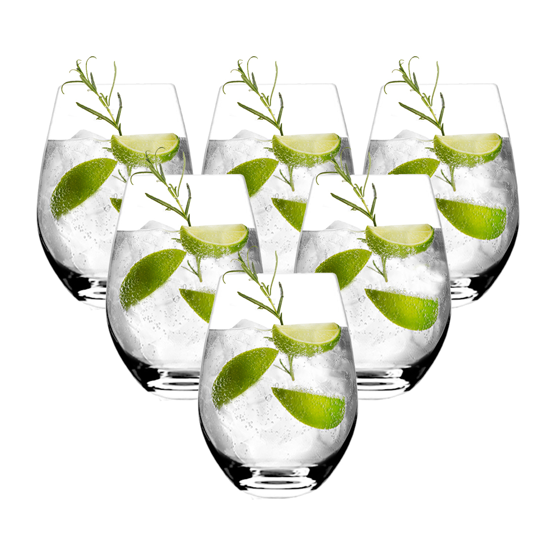 Set of 6 600ml Stemless Lead-Free Crystal Glasses