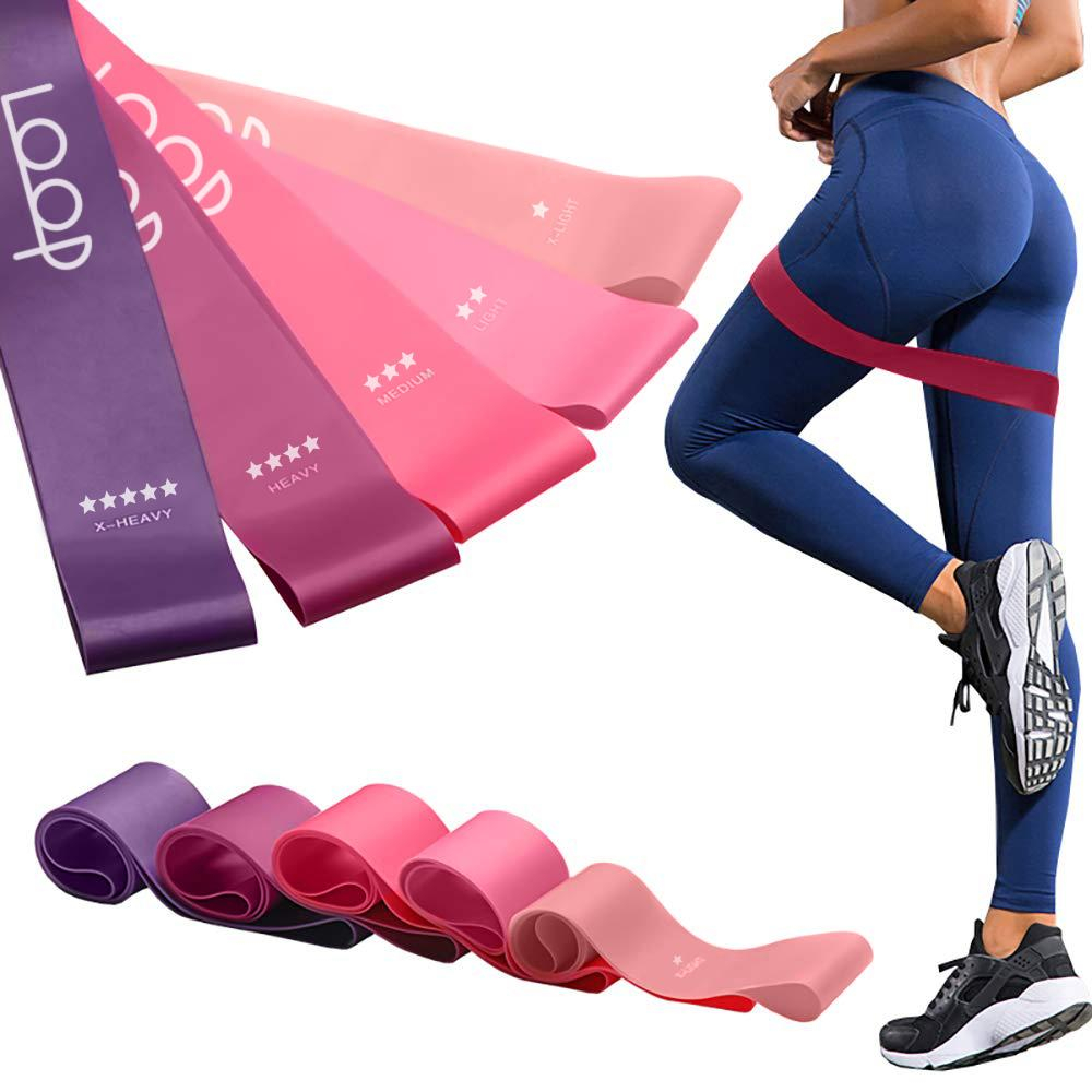 Set of 5 Gym Resistance Purple Palette Bands