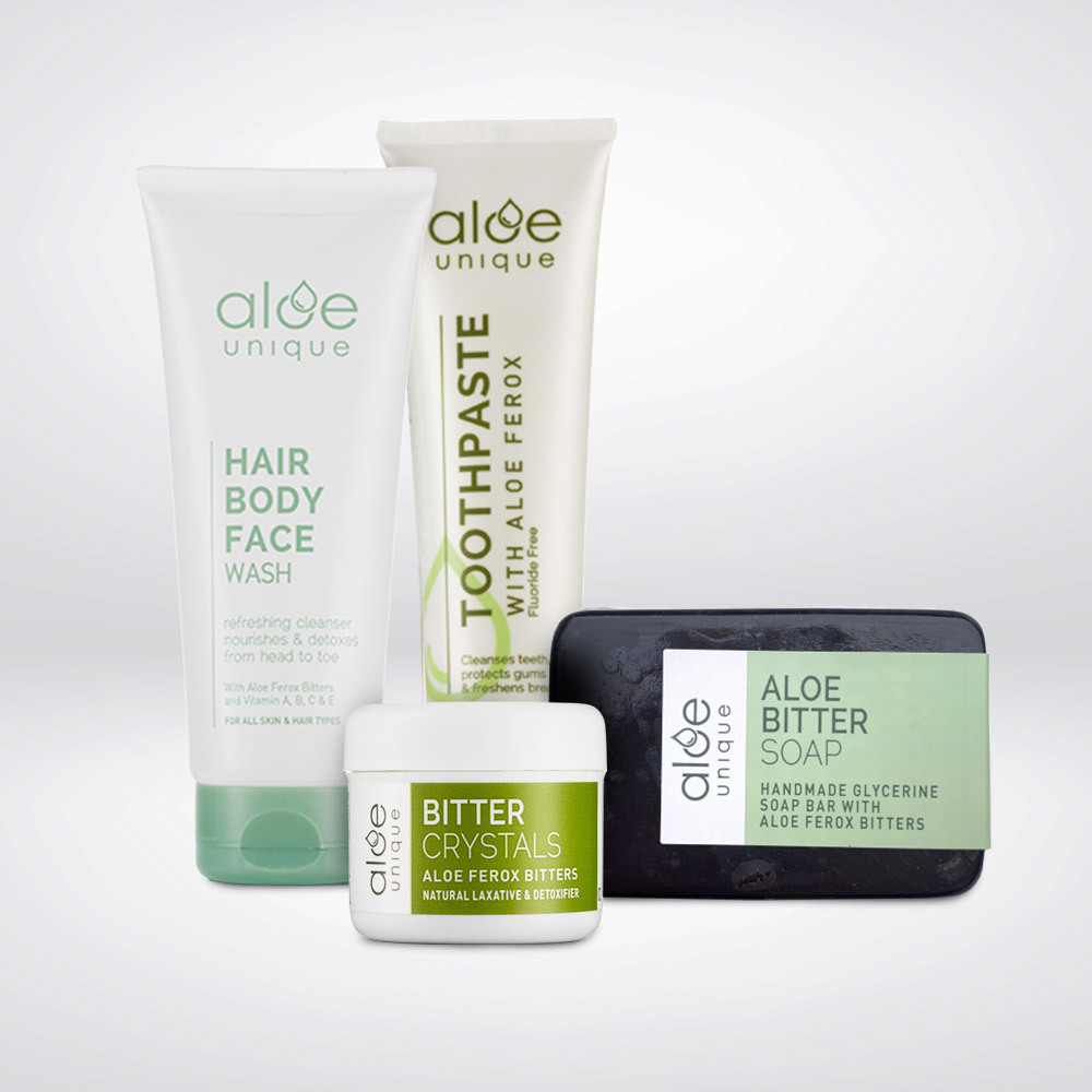 Toothpaste Hair & Body Wash with Bitter Aloe Soap & Crystals Gift Set
