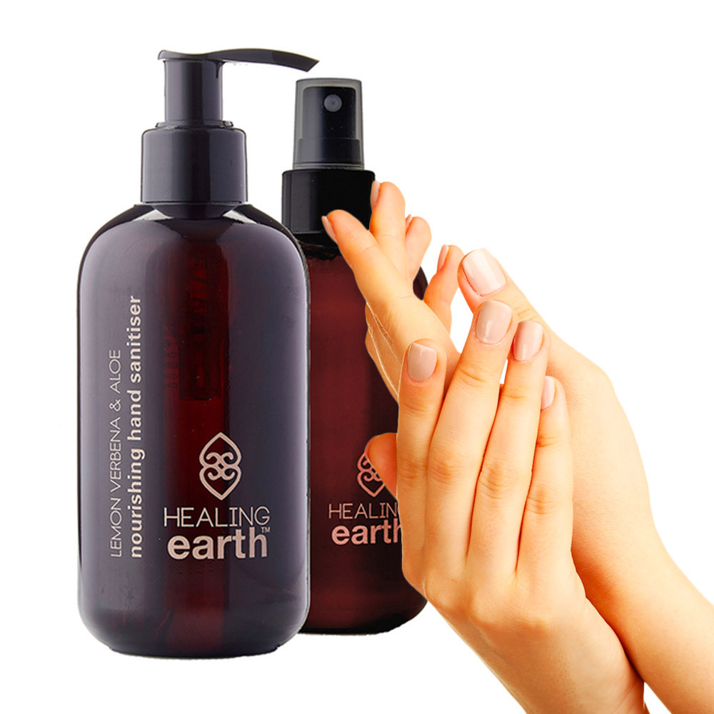 Healing Earth Duo Set: Hand Sanitiser & Hygiene Spray (200ml Each)
