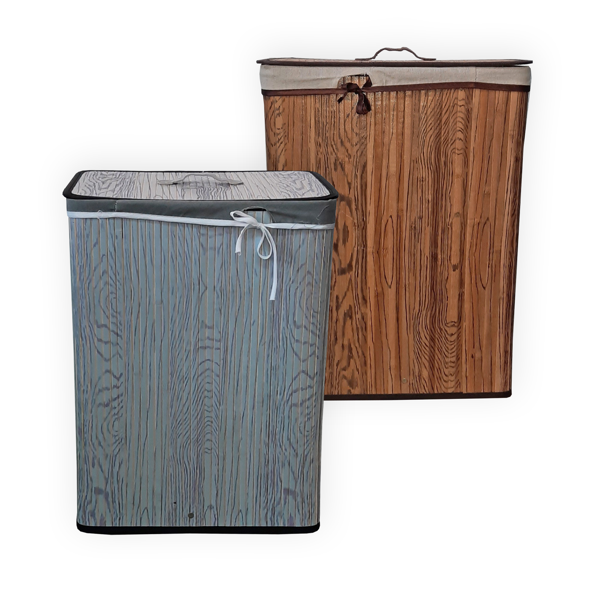 Foldable Bamboo-Style Laundry Basket