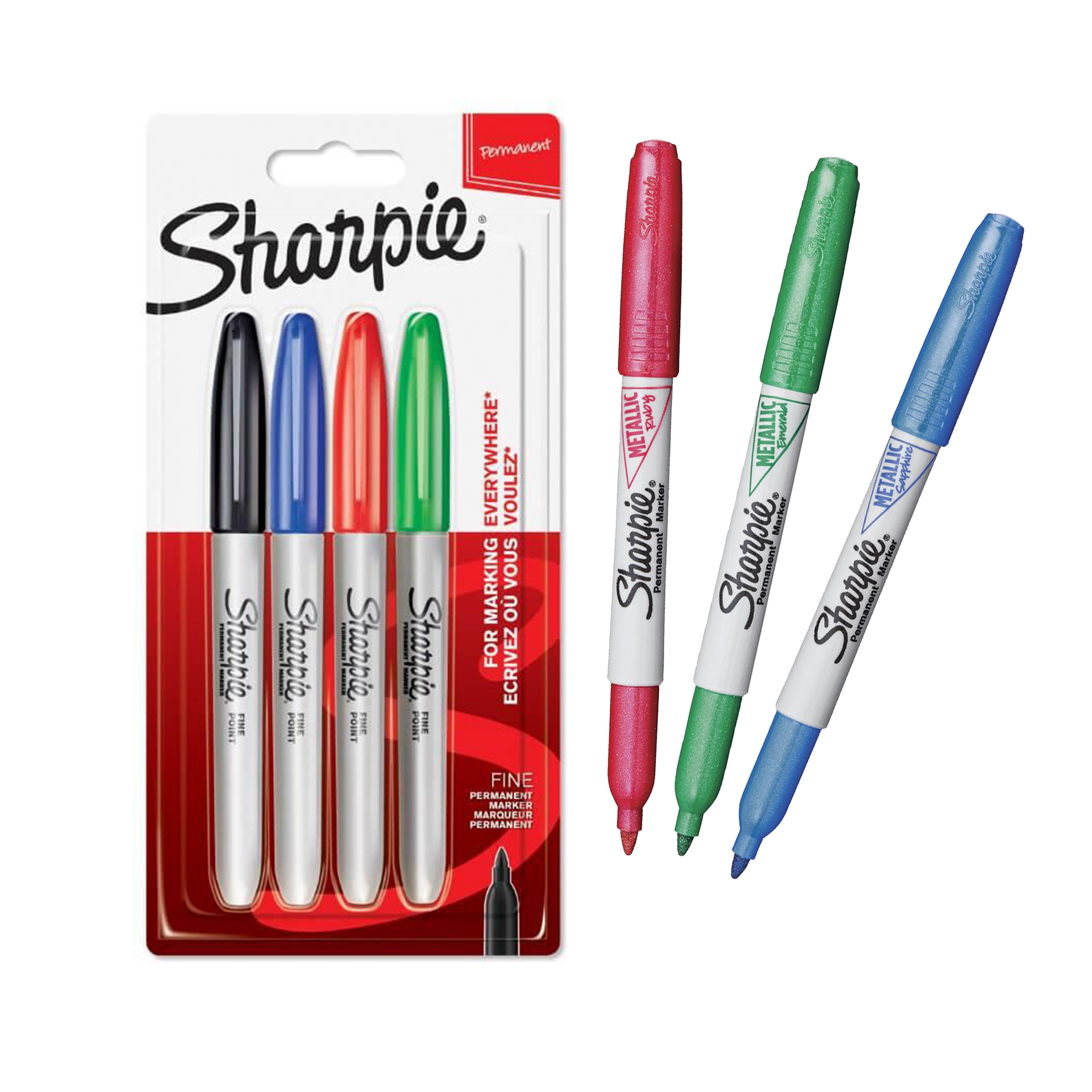 Pack of 7 Assorted Permanent Markers