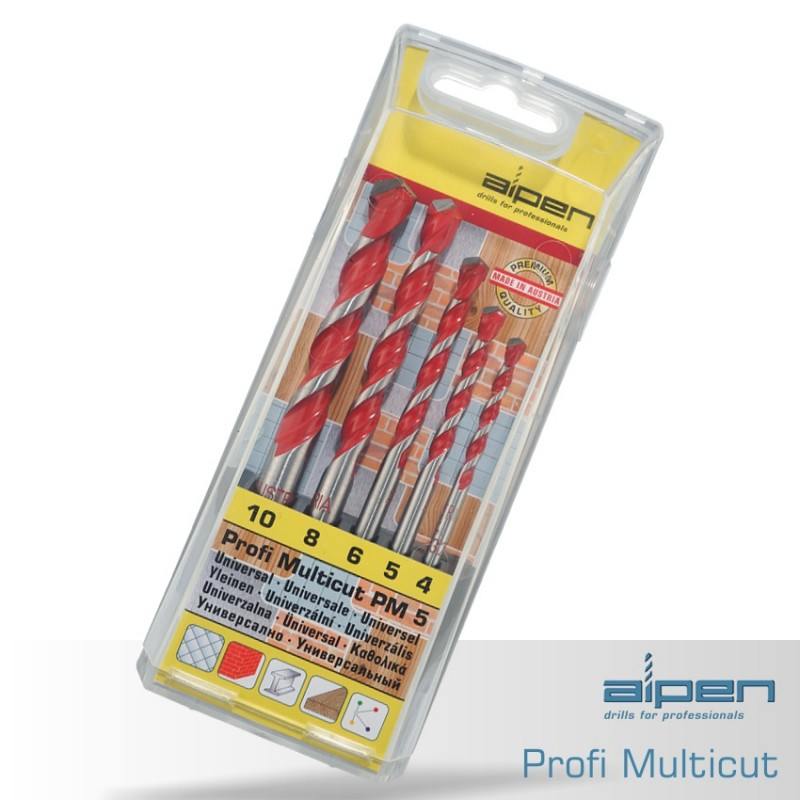 5 Piece Multicut Drill Bit Set  (4, 5, 6, 8 and 10mm)