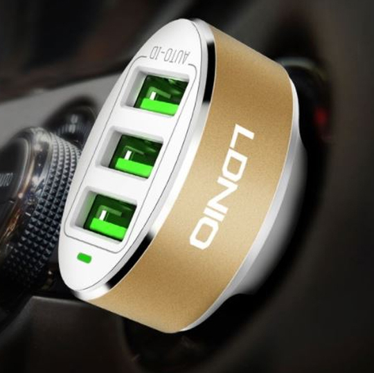 3-Port USB Fast Charging Car Charger with Micro USB Cable