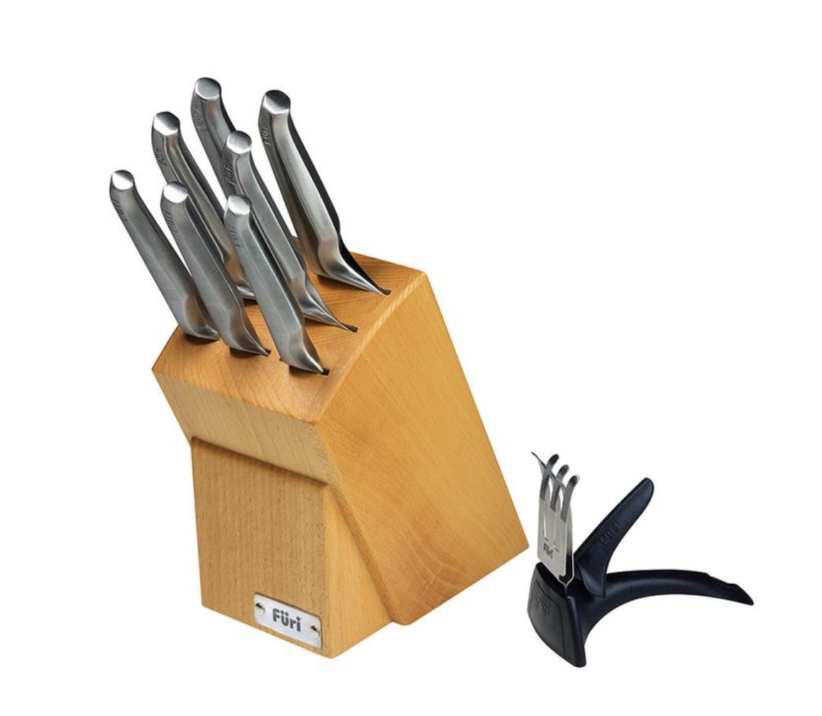 9 Piece Beechwood Knife Block Set