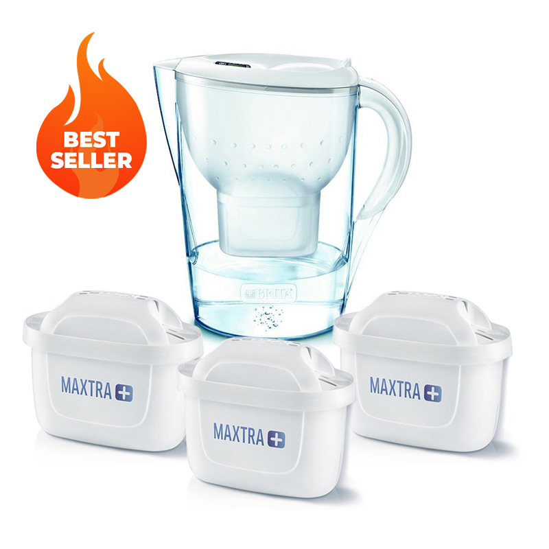 3.5 Litre Marella XL Water Filter Jug with 3 Replacement Filter Cartridges 