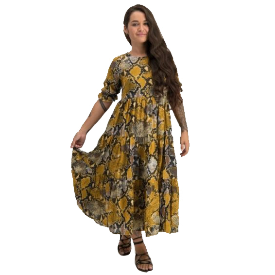 Ladies Snakeskin Tier Dress