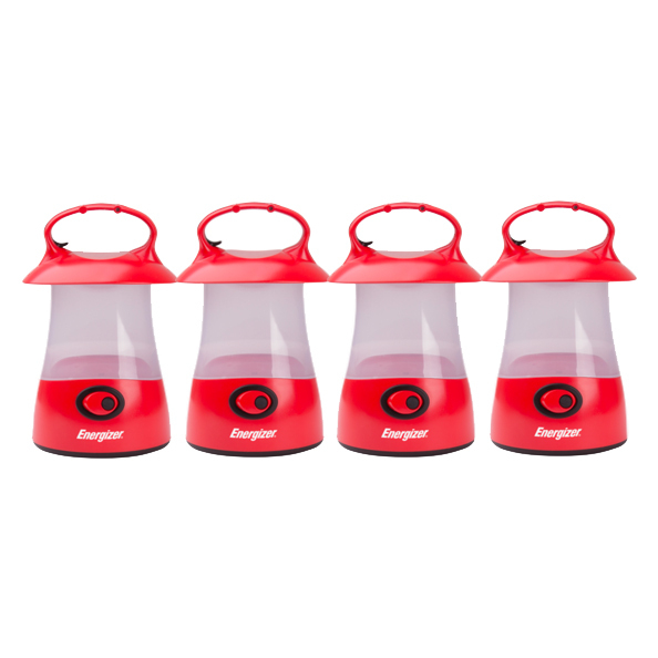 Set of 4 Lightweight LED Lanterns with 6 AA Batteries Included