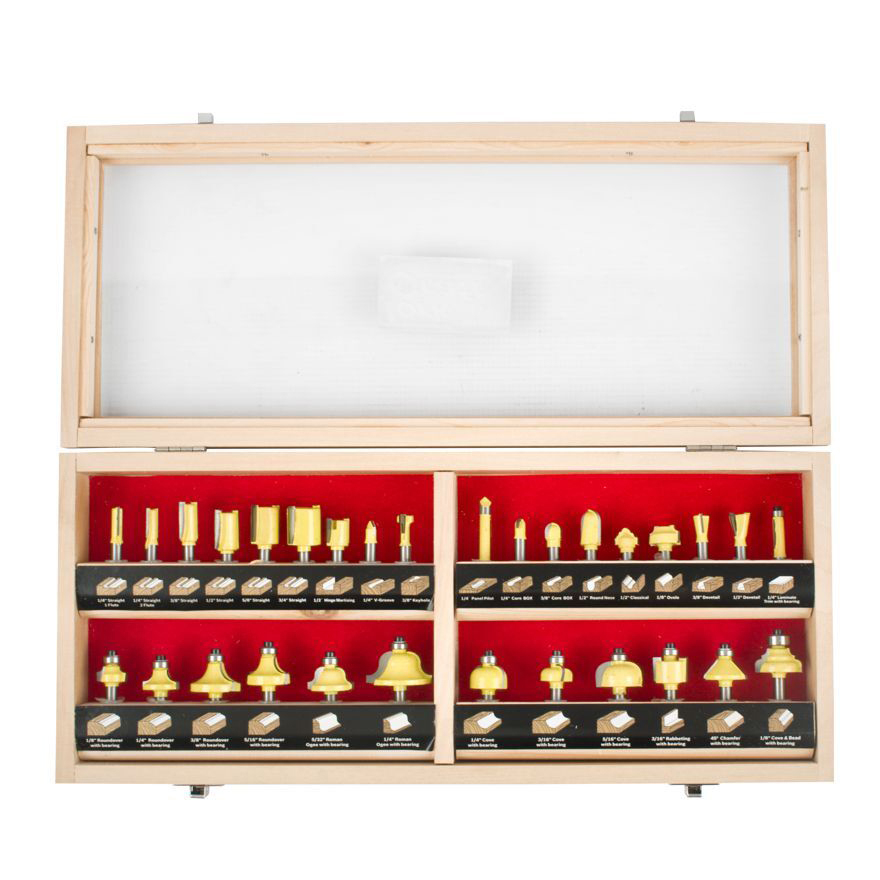 30 Piece Router Bit Set with Wooden Case (Model: DY030WB)