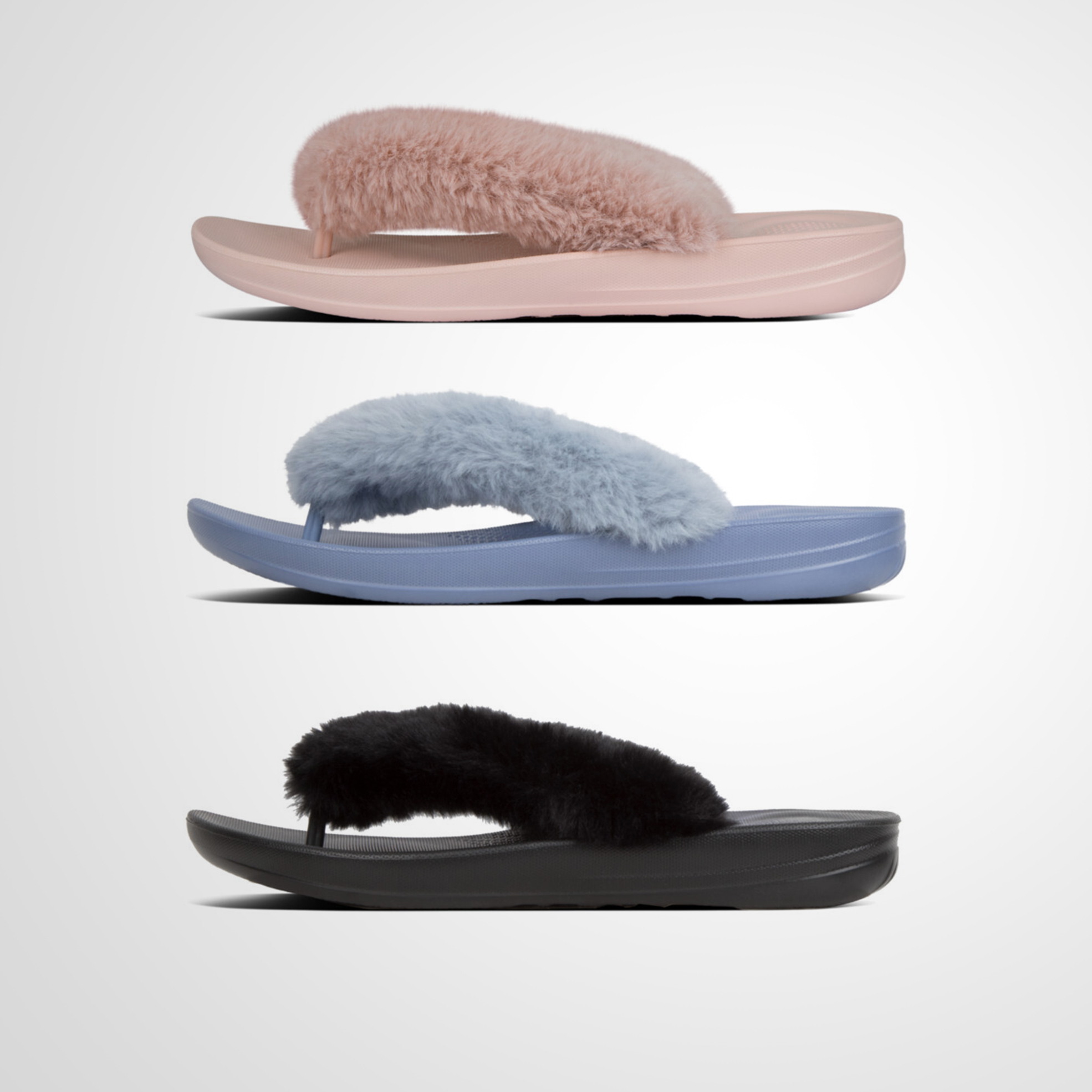 Ladies iQushion Fluffy Ergonomic Slippers