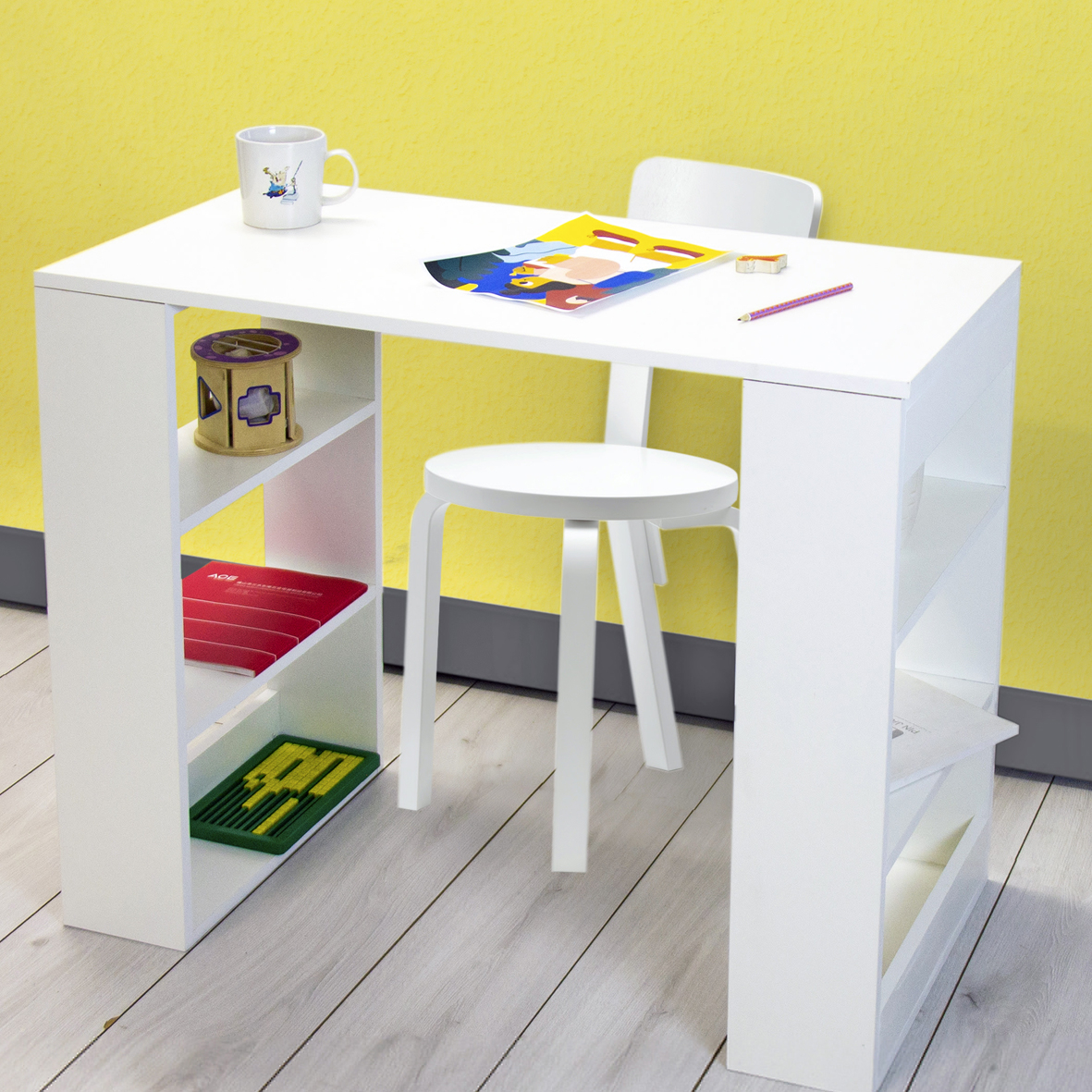 Kids Desk with Shelves